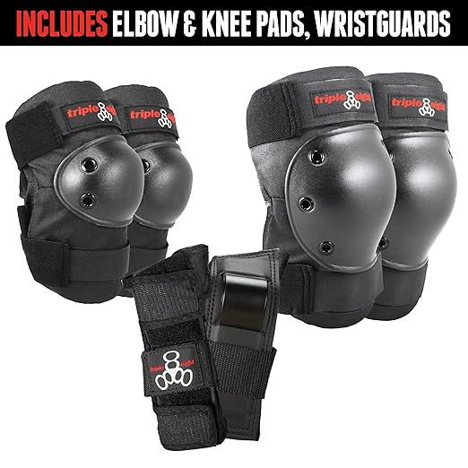 Triple Eight Saver Series 3-Pack Pad Set– Ideal for Skateboarding, In-line Skating, Roller Skating, and Biking