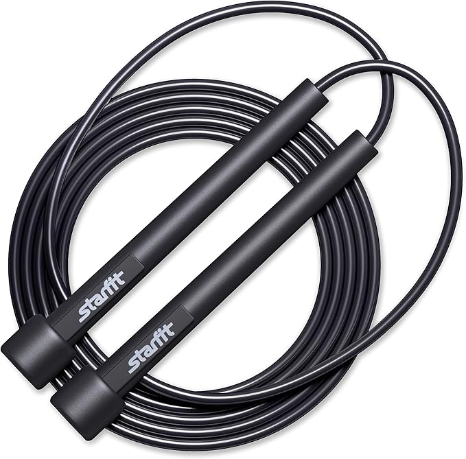 STARFIT Lightweight Jump Rope for Fitness and Exercise, Adjustable Jump Ropes with Plastic Handles, Cardio and Endurance Training, Jumping Rope for Workout