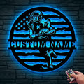Personalized Football Metal Wall Art LED Light, American Sign, Wall Decor, Birthday Xmas Gift