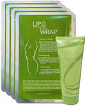 Tummy Body Wrap with Guarana, Green Tea, Seaweed Wraps Works for Stomach Belly Legs Arms Abdomen. (4 Wraps + Gel)