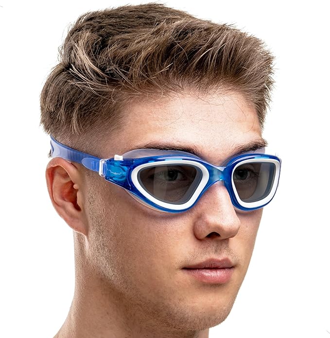 AqtivAqua Swimming Goggles, DX Wide View Swim Goggles for Adult Men Women, Anti Fog No Leaking