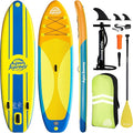 10'6"Inflatable Stand Up Paddle Board Ultra Portable-Lightweight & Stable|All-in-One Kit w/Aluminum Paddle, Dual-Action Pump & Backpack|Lakes & Oceans Ready for Family Recreation by Aquajourney