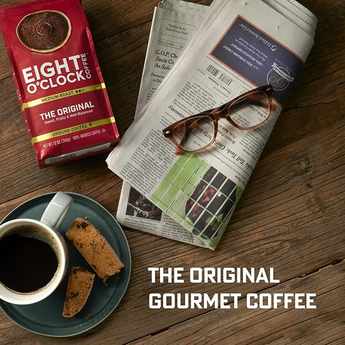 Eight O'Clock Coffee Caramel Macchiato Ground Coffee, Medium Roast, 11 Ounce (Pack of 1) - Caramel, Creamy, Smooth