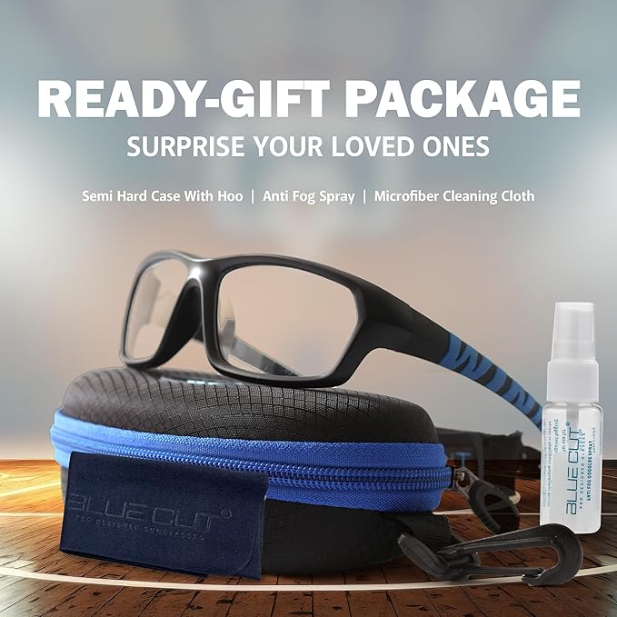 BLUE CUT Sports Protection Goggles, Photochromic Lenses Safety Glasses for Basketball, Pickleball and Outdoor Sports