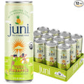 Juni Sparkling Adaptogen Drink with Ashwagandha, Lion’s Mane & Reishi Mushrooms | Green Tea for Focus, Zero Sugar, 5 Calories | Decaffeinated, Non Alcoholic Drinks - Yuzu Pineapple 12 pack