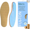 Fulton Men's Shock Absorbing Insoles with High Impact Arch Support - Custom Molding Cork Inserts Alleviate Plantar Fasciitis & Foot Fatigue- Athletic Running Insoles for Men (Men's Size 8.5-9)