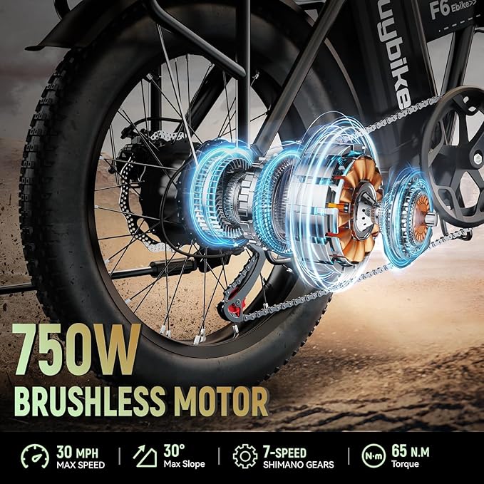 Foldable Electric Bike for Adults, 30+MPH, 48V 20Ah Removable Lithium Battery up to 80Miles, 20" Fat Tire 1000W Peak Motor Dirt Ebike Adult Electric Bicycle for Commute Beach Mountain E Bike