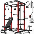 S21 Power Cage, Multi-Function Power Rack with Adjustable Cable Crossover System, 2000LBS Squat Rack for Home Gym with More Training Attachments