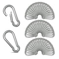 120PCS 3" Spring Snap Hook Carabiners, M8 x 3-1/8inch Heavy Duty Carabiner Clip Galvanized Steel Quick Link Snap Hook, 500LBS Holding Capacity for Swing, Hammock, Hiking, Gym, Travel Camping, Keychain