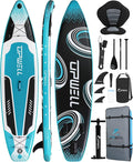 UPWELL 10'6"/11'/11'6" Inflatable Paddle Board, Stand Up Paddlboard for Youth & Adults, Stable Design, Premium SUP Accessories, Backpack, Leash, Hand Pump, Fins