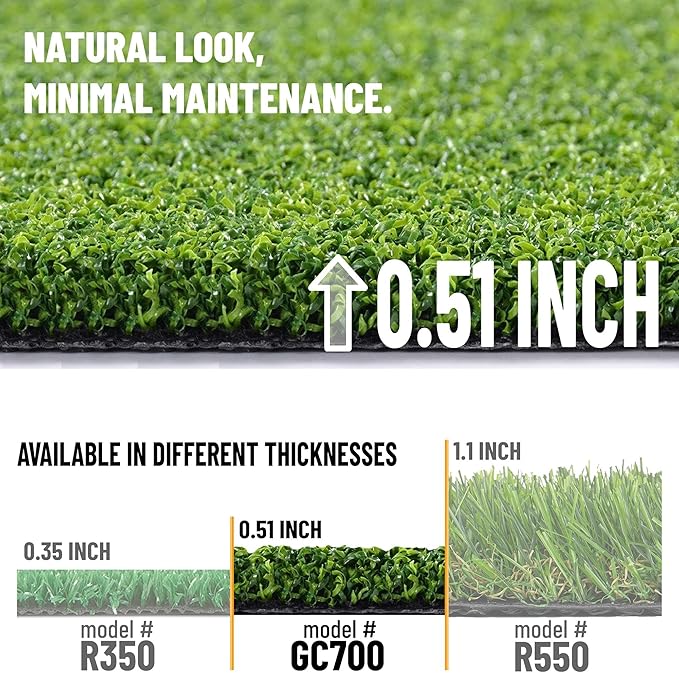 Ottomanson Artificial Turf Golf Hitting Mat 6'6" x 18' Indoor/Outdoor Waterproof Synthetic Fake Grass for Putting Practice Baseball Football Sports Gym Backyard, Custom Size 2' up to 30'