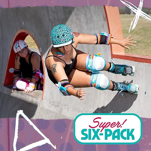 187 Killer Pads Six Pack Pad Set, Elbow Pads, Knee Pads, and Wrist Guards - Ideal for Skateboarding, Roller Skating, and Inline Skating