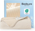 Bedsure Summer Cooling Blanket Queen Size for Hot Sleepers with Sports Mesh Design, Arc-Chill Q-Max 0.4 Lightweight Breathable Ice Cold Blanket for Night Sweats, 90 x 90 Inches, Mesh Beige