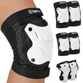 Skating Protective Gear Kids Toddler Knee Pads and Elbow Pads Set, Bike Protection for Kids Wrist Guards for Roller Skating Skateboarding Cycling White