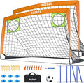 Kids Soccer Goal for Backyard, 6x4 9x5 FT Portable Soccer Nets Pop Up with Ball, Agility Ladder, Cones, Target & Carry Bag for Toddler Youth Outdoor Indoor Training Practice Sports Games Play
