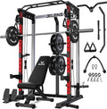 Power Cage, 2000LBS Multi-Function C21 Power Rack with Dual Pulley Cable Crossover System, All-in-One Squat Rack with More Training Attachments