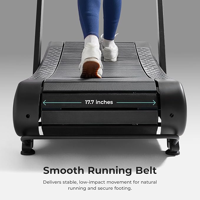 Sunny Health & Fitness Premium Manual Treadmill – Non-Motorized, Heavy-Duty, Commercial-Grade, Adjustable Handlebar, for Endurance Training, Optional 8-Level Magnetic Assistance & Free SunnyFit App