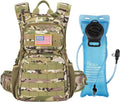 22L Tactical Hydration Backpack with 3L Water Bladder, Lightweight Molle Water Bag for Men Women, Hiking Hydration Pack for Cycling Running Biking Hunting, Daypack with Waist Pocket, Camo