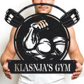 Personalized Gym Sign Custom Metal Wall Art for Workout Room, Home Fitness Center, Motivational Garage Decor, Powerlifting Gifts for Women, Men, Dad, Papa, Grandpa, Mother, Sister, Girls, Family