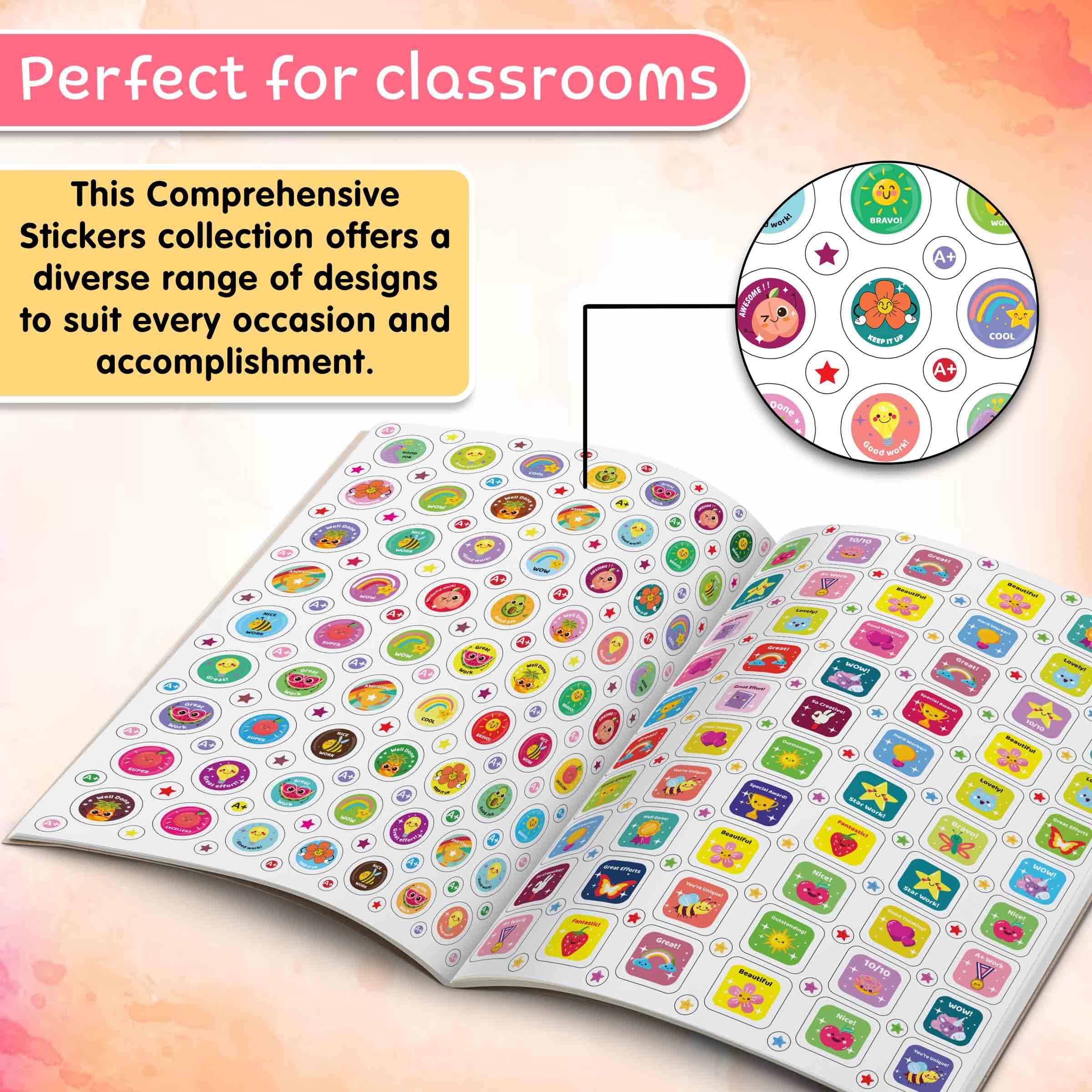 2000+ Reward Stickers: A Fun Sticker Book For Teachers And Parents - Encouraging And Celebrating Kids' Achievements With Over 2000 Stickers [Paperback]