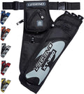LEGEND XT320 Archery Quivers - Nylon Hip Quivers with 3 Arrow Tube Cases for Target Shooting - Adjustable Waist Belt, T-Slot, Storage Compartments for Accessories, Gear, Tools, Release Tab, Score Card