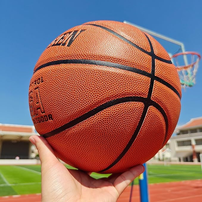 Wave Basketball, Blue and Yellow, Indoor/Outdoor Sports Basketball, Communion Gifts for Boys, Dedicated to 3v3 Matches, Size 7(29.5'')