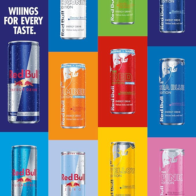 Red Bull Energy Drink with 151mg Caffeine plus Taurine & B Vitamins, 16 Fl Oz, Pack of 12 Cans