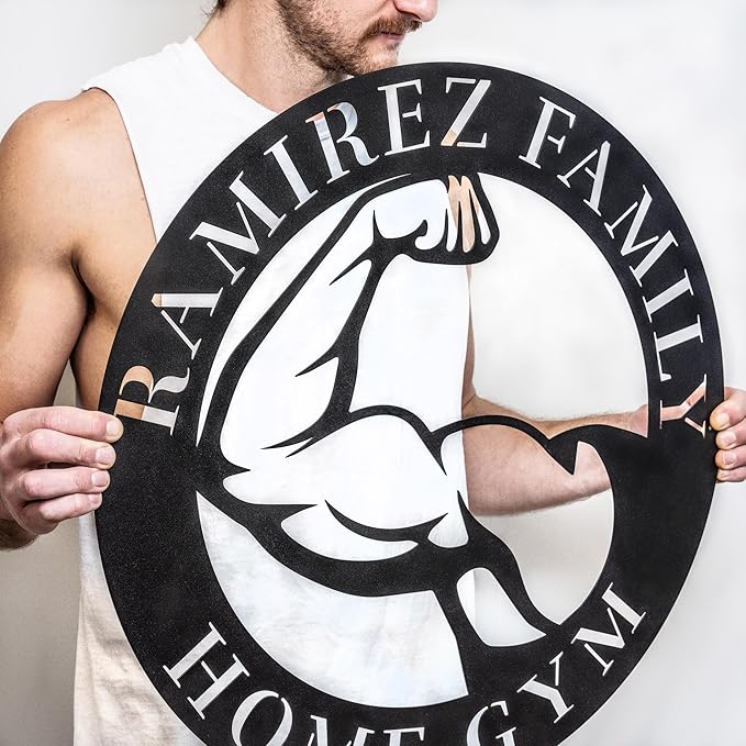 Metal Fitness Sign | Custom Home Gym Sign | Weightlifting Gift | Workout Room Decor | Gym Wall Art | Cross Fit Sign | Fitness Gift