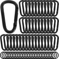 Heavy Duty Aluminum D Carabiner Clips & Key Rings, Black & Sliver Corrosion Resistant Keychain for Keys, Outdoor Sports, Hiking, Camping, Fishing & Hanging Gear