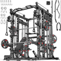 Smith Machine with Cable Crossover System, Multi-Function Power Cage Squat Rack for Home Gym, Power Rack and Packages Weight Sets.