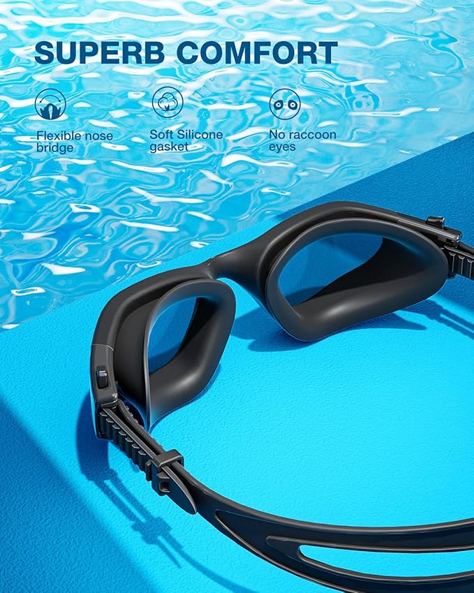 ZIONOR Swim Goggles, G1 SE Swimming Goggles Anti-fog for Adult Men Women