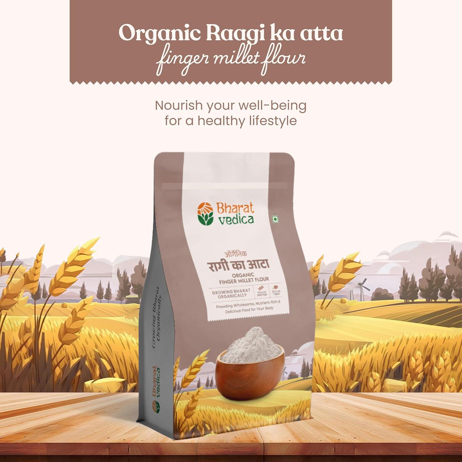 Bharat Vedica Organic Finger Millet Flour - Organic Ragi ka atta