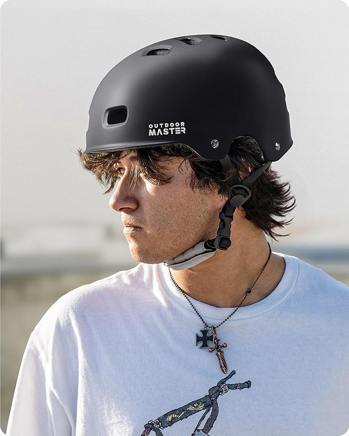 OutdoorMaster Skateboard Cycling Helmet - Two Removable Liners Ventilation Multi-Sport Scooter Roller Skate Inline Skating Rollerblading for Kids, Youth & Adults