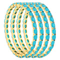 Gold-Polished Alloy Designer Sky Blue Combo Of Ad Bangles - The Pari