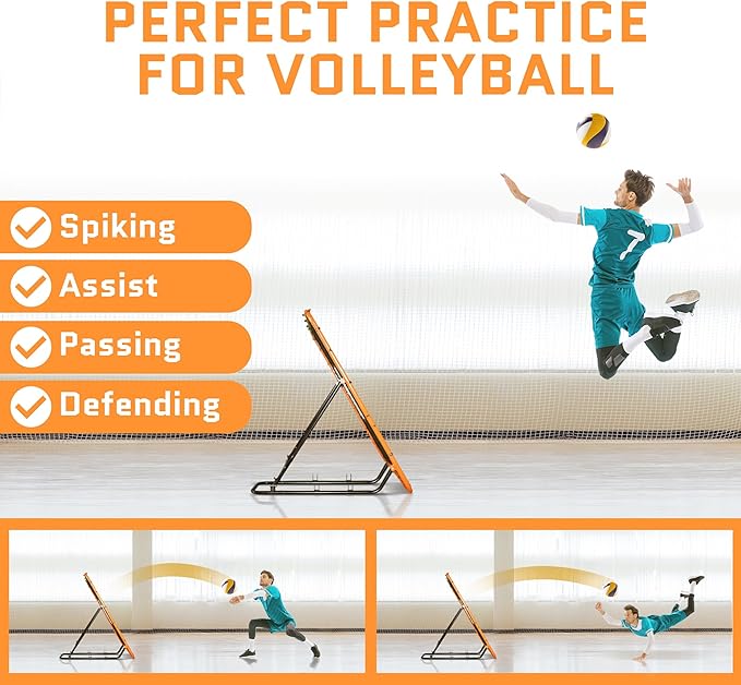 Volleyball Rebounder Net, Soccer Rebounder, Lacrosse Rebounder, Baseball Rebounder Net | Improve Pitching and Fielding Training, Spiking, Passing and Shooting Skills
