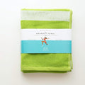 Luzia Striped Workout Towel for Sweat (Pack of 4) - Premium Quality 100% Turkish Cotton - Lightweight and Super Absorbent for Exercise, Sports, Workout, Fitness, Gym, Yoga, Running (Green)