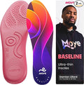 MOVE Baseline - All-Purpose Insoles - Sock Liner - Ultra Thin Shock Absorption - Maximum Freedom of Movement and Energy Return for Cleats, Shoes, Running, Basketball, Baseball (M16-16.5/WM17.5-18)