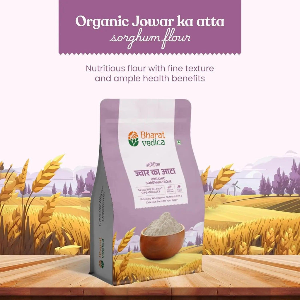 Bharat Vedica Organic Sorghum Flour - Organic Jowar ka Atta