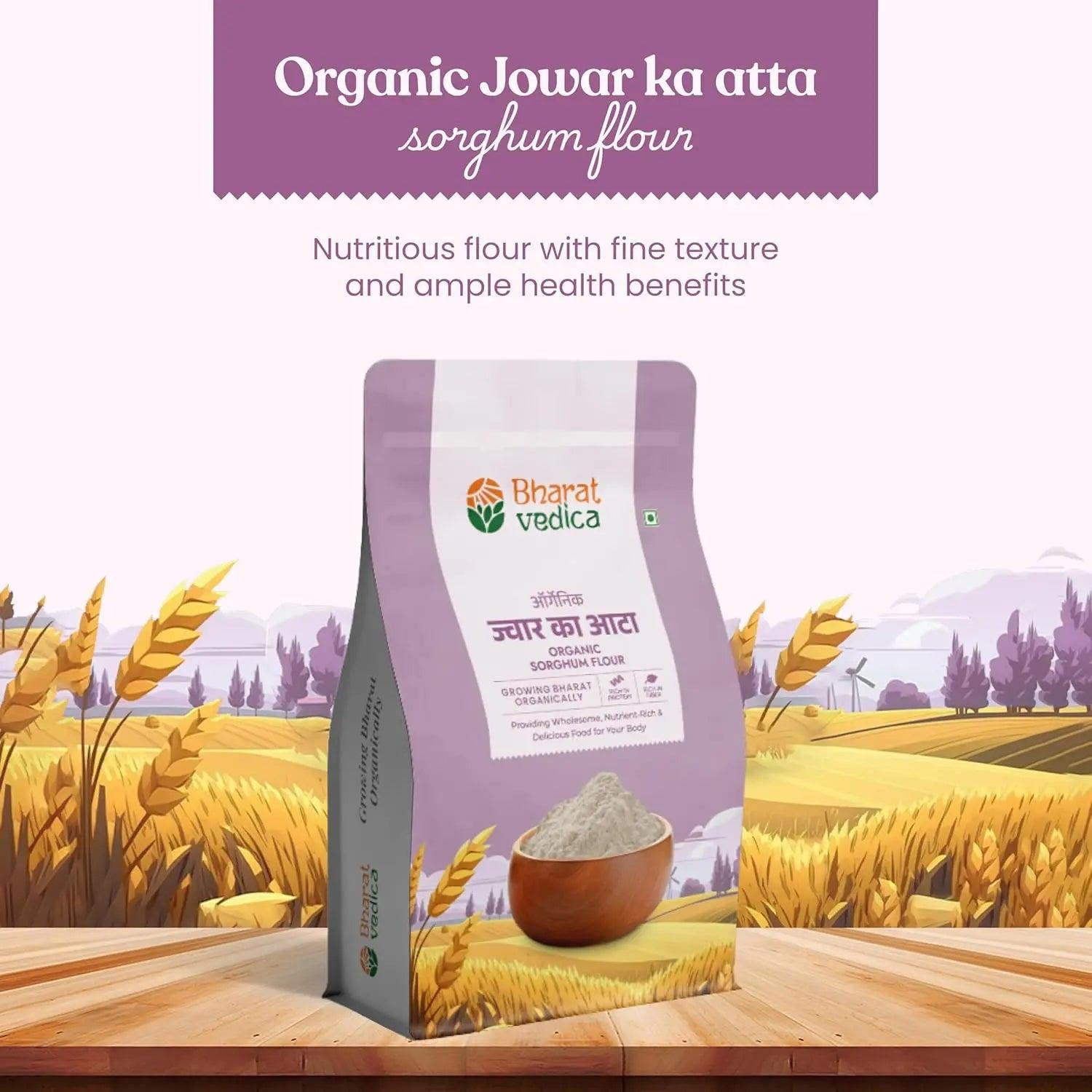 Bharat Vedica Organic Sorghum Flour - Organic Jowar ka Atta