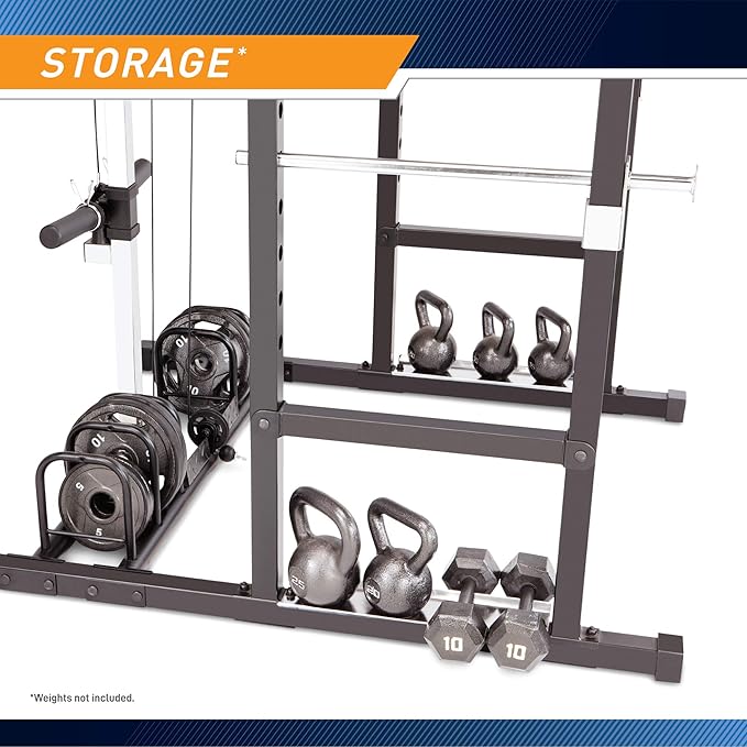 Marcy Strength Training Home Gym Cage with Pulley System for Weightlifting, Bodybuilding, Full Body Workout Equipment for Home Exercise