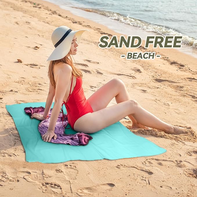 Microfiber Beach Towel-Perfect for Travel, Sports, Camping, Swimming, Yoga, Gym- Quick Dry, Sand Free, Compact, Lightweight, Absorbent (Mint,X-Large(200x90cm, 78x35”))