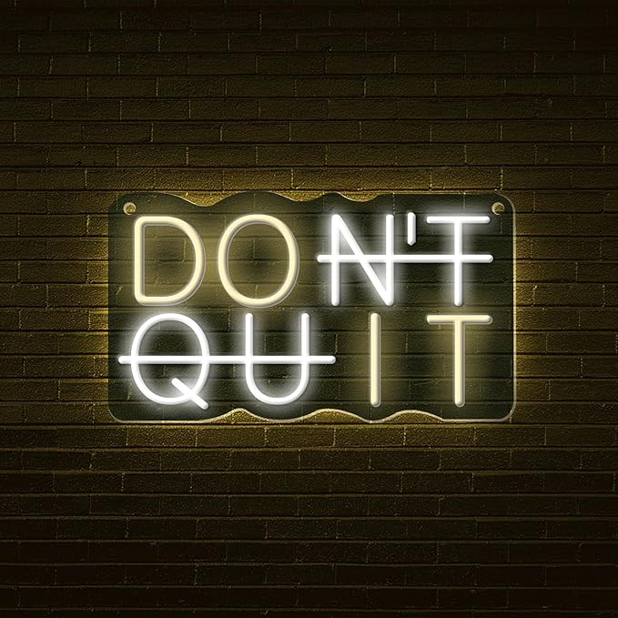 Don't Quit Led Neon Signs Office for Room Yoga Man Cave Gamer Room Do It Light Up Home Boy's Room Sports Room Home Gym Decor Powered by 5V USB with Dimmable Switch