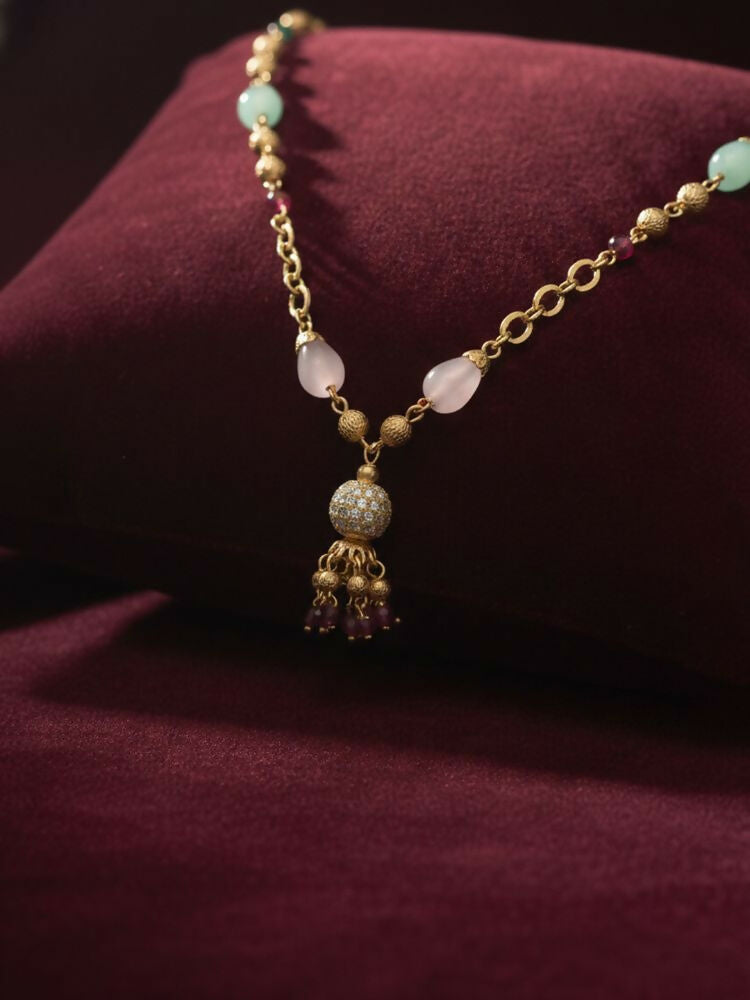 NVR Women Gold Plated Multicolour chain