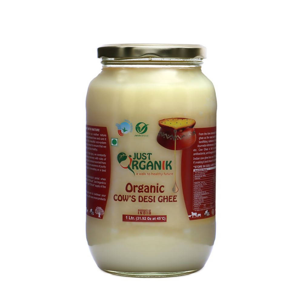 Just Organik Cow Desi Ghee | Desi Ghee with Rich Aroma | Pure Cow Ghee for Better Digestion & Immunity