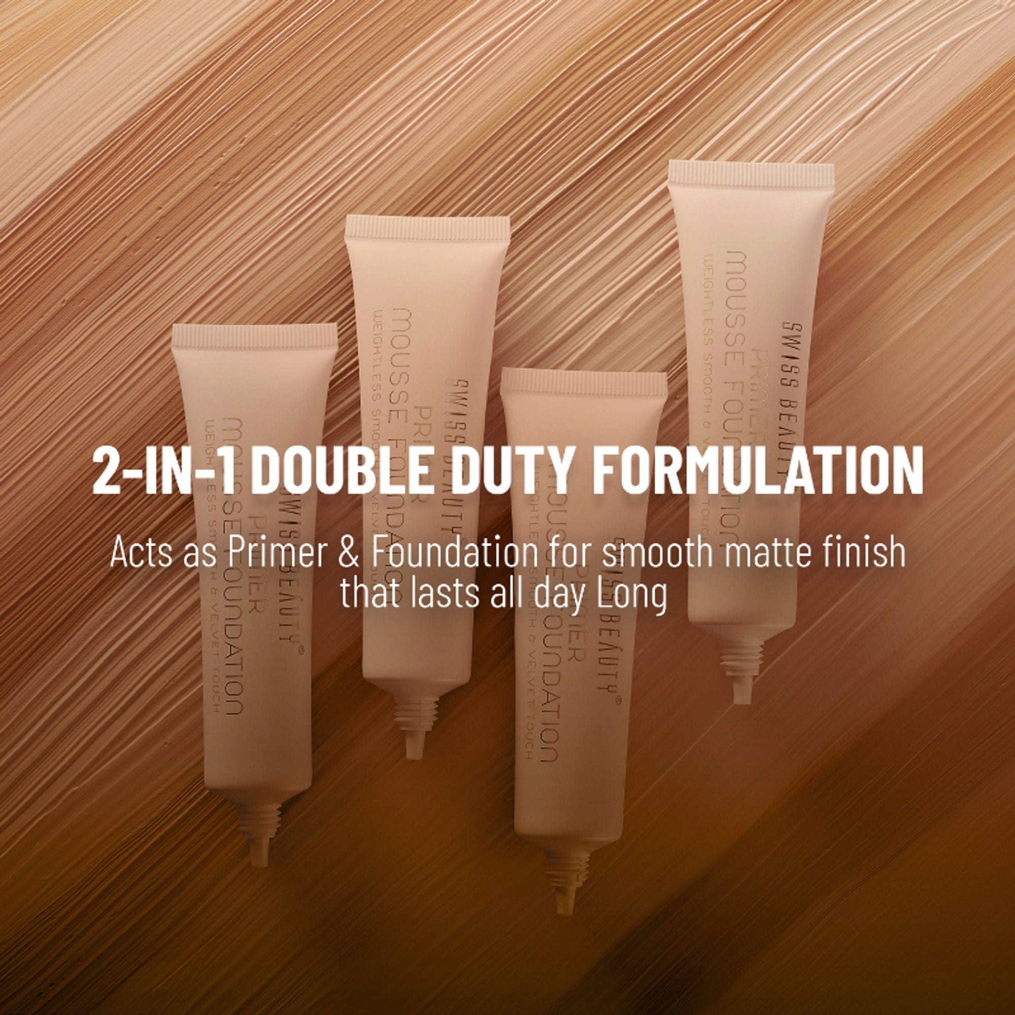 Swiss Beauty Primer Mousse Foundation - 1 White Ivory