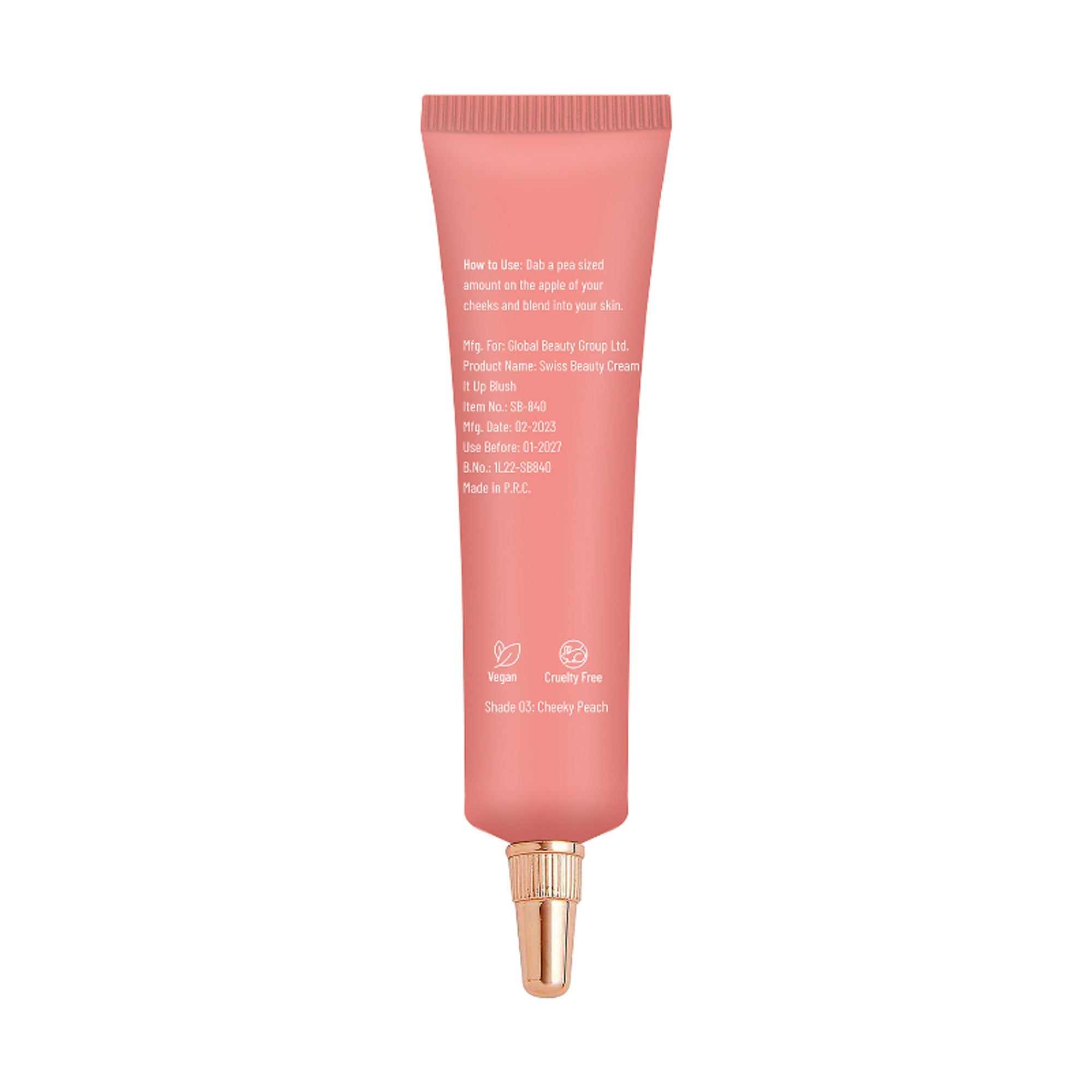 Swiss Beauty Cream It Up Blusher With Shea Butter , Multi-Functional , Matte Finish - 3 Cheeky Peach