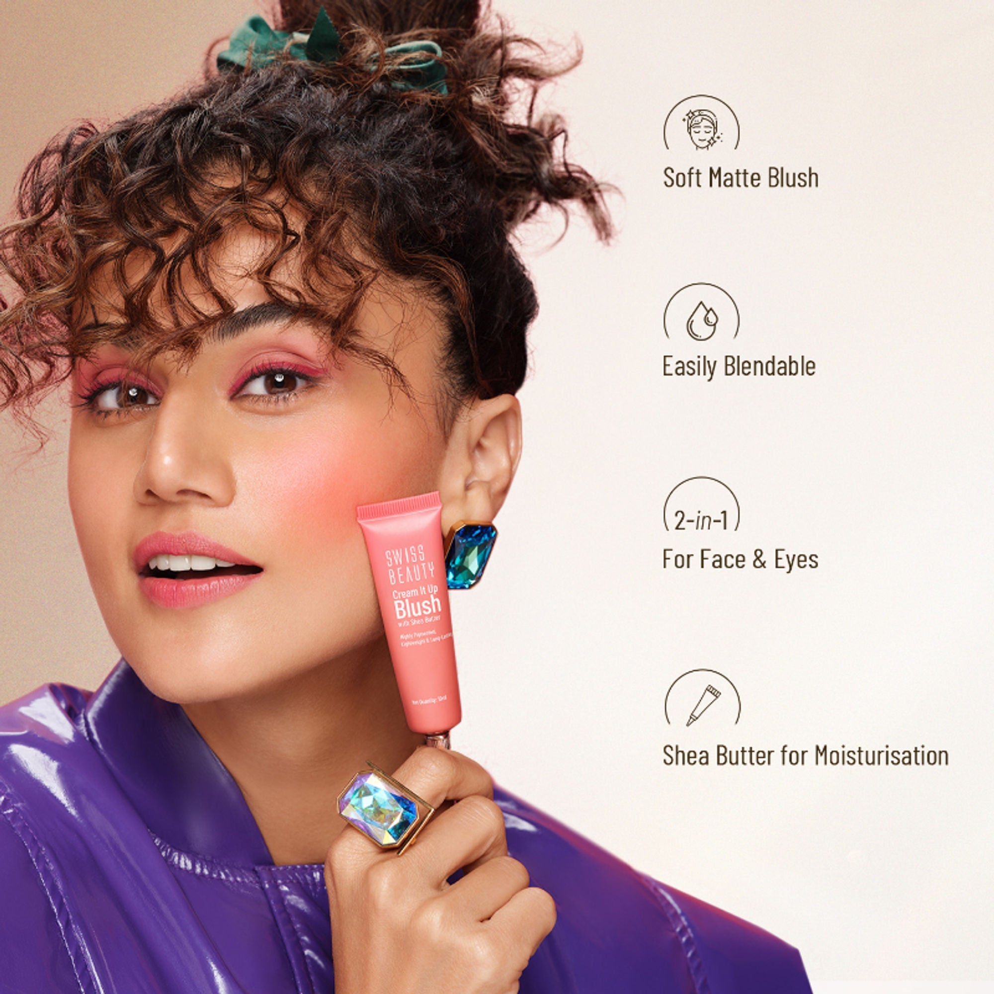 Swiss Beauty Cream It Up Blusher With Shea Butter , Multi-Functional , Matte Finish - 4 Copper Cheeks