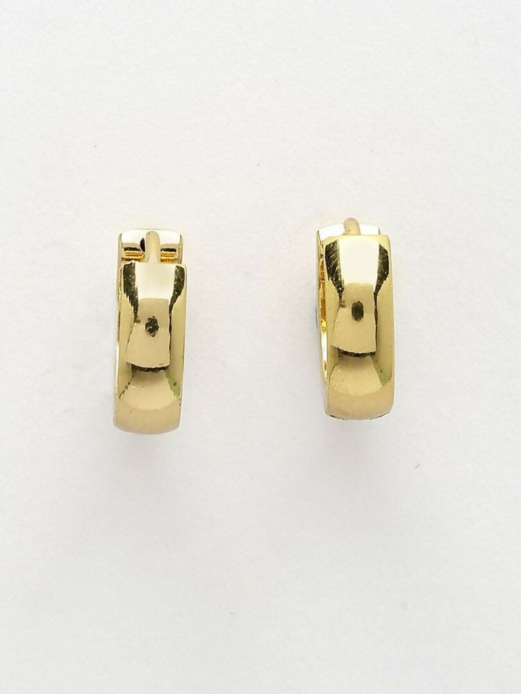 NVR Men's Gold Plated Hoop Earrings