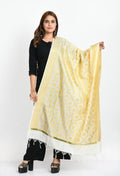 Mominos Fashion Moeza Women's Banarsi Silk All Over Woven Design Cream Dupatta