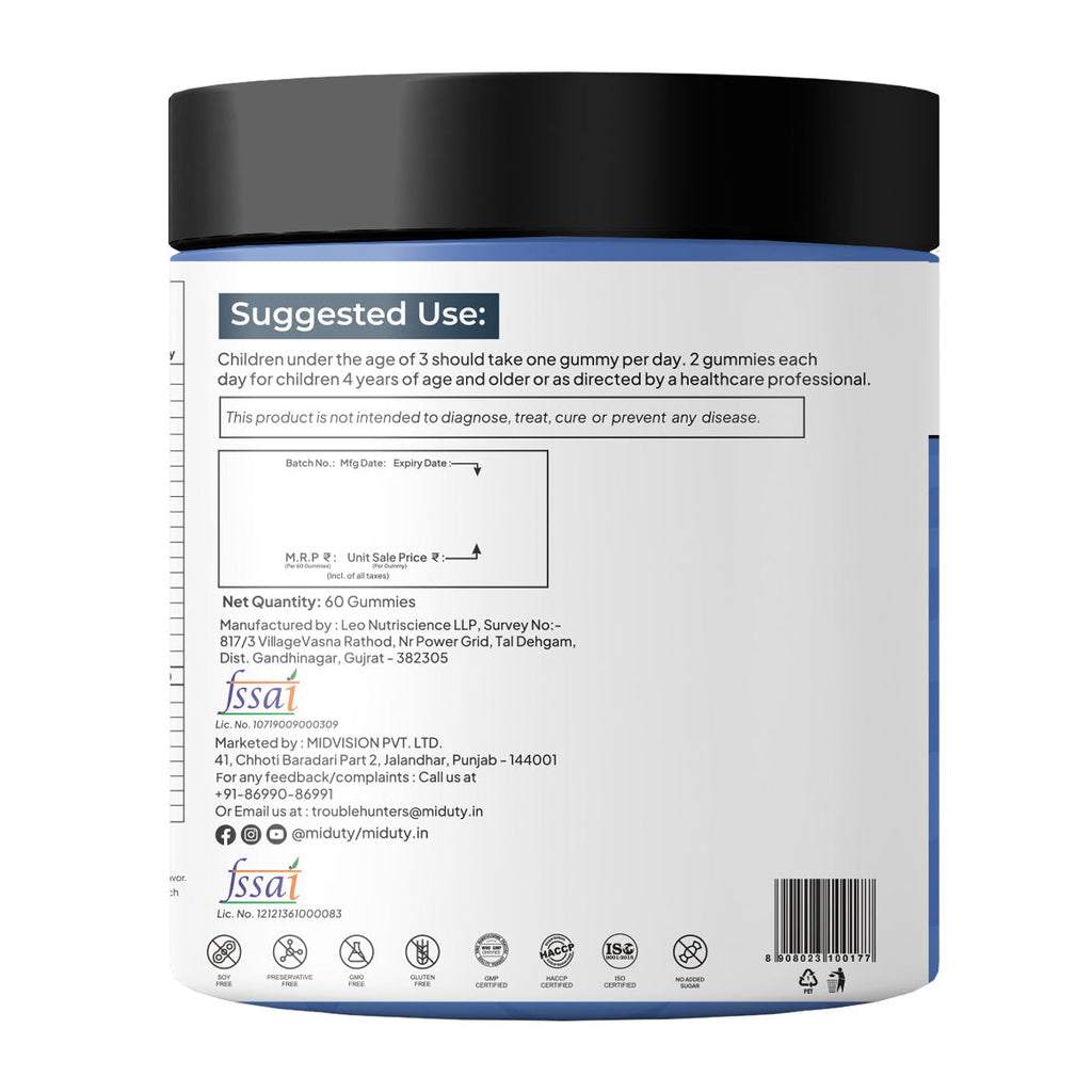 Miduty by Palak Notes Smarty Kids Multivitamin Gummies